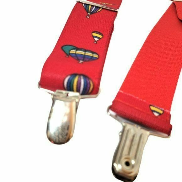 HOT AIR Balloon Suspenders Unisex Elastic Adjustable with Silver Hardware - Picture 3 of 6